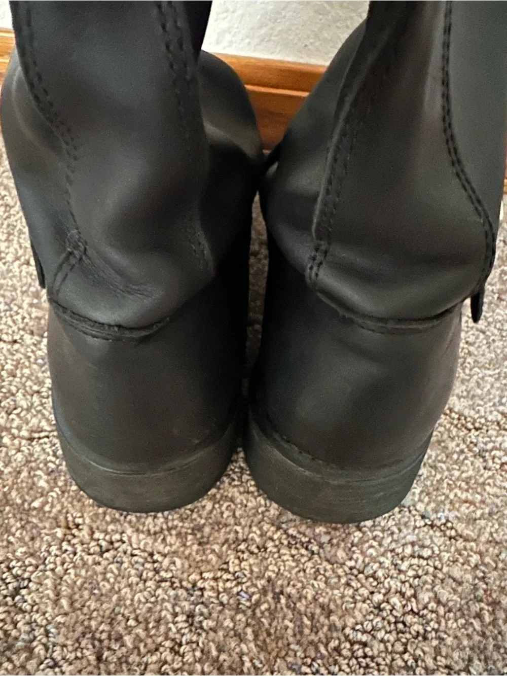 Ride Techs Black Leather Engineer Motorcycle Riding Boots